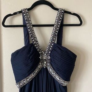Xscape navy blue prom dress